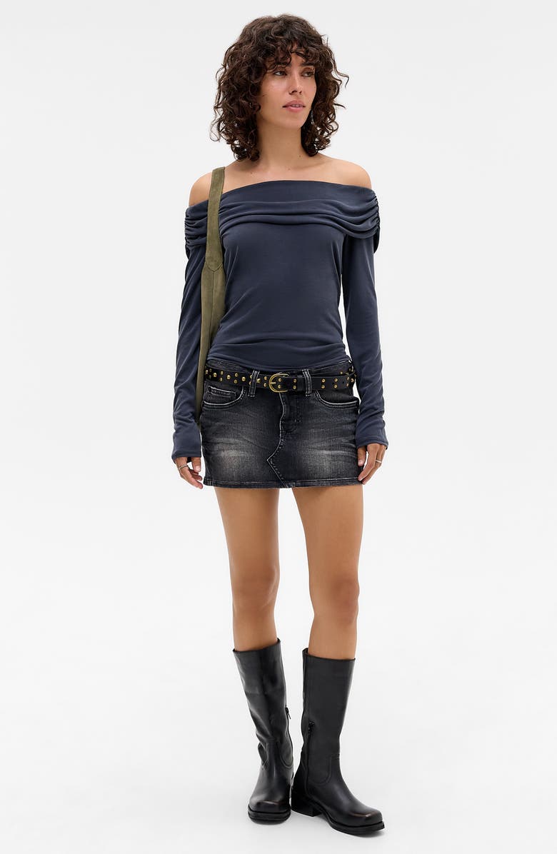 BDG Urban Outfitters Ultimate Off the Shoulder Top, Alternate, color, Black