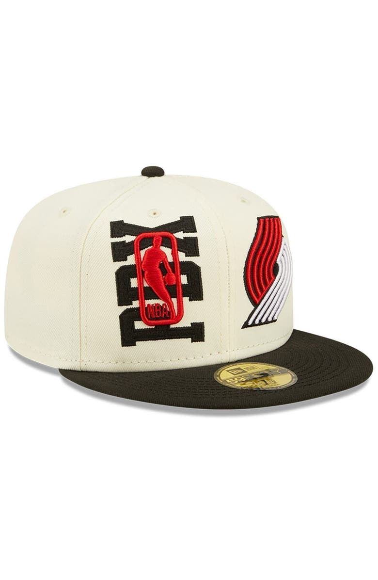 New Era Men's New Era Cream/Black Portland Trail Blazers 2022 NBA Draft 59FIFTY Fitted Hat, Alternate, color, 