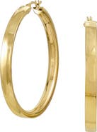 SAVVY CIE JEWELS 18K Gold Plated Sterling Silver Wide Hoop Earrings