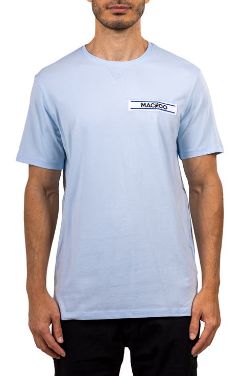 Baron Lightblue Logo Patch Stretch Cotton T-Shirt