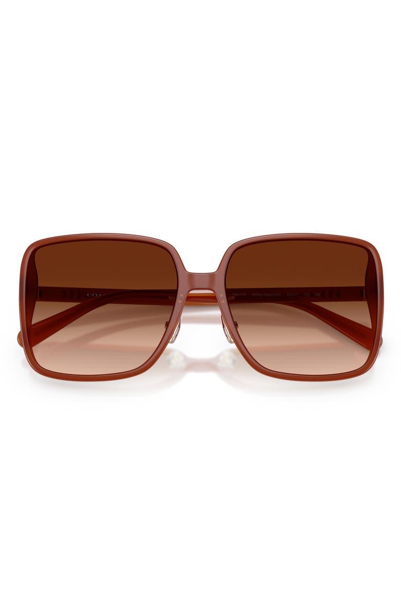 COACH 61mm Gradient Polarized Square Sunglasses, Alternate, color, 