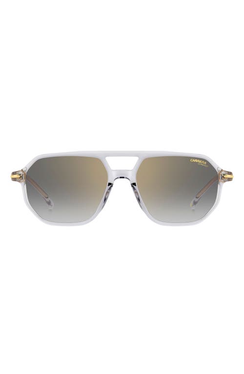 Carrera Eyewear Carrera 54mm Rectangular Sunglasses In Grey Gold/grey Sf Gd Sp