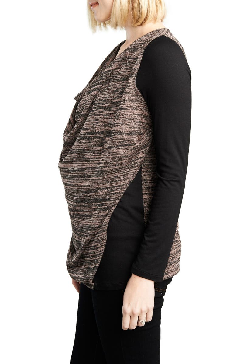 Maternal America Cowl Neck Nursing Top, Alternate, color,