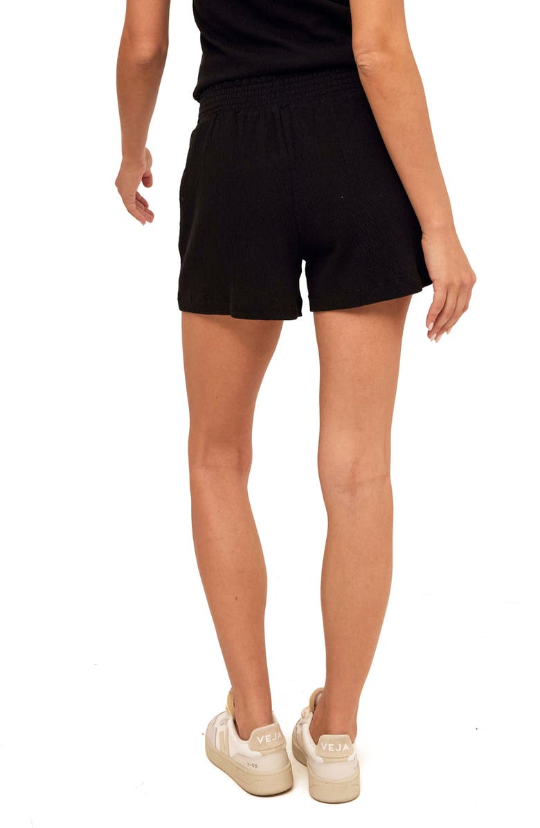 Threads 4 Thought Gwyneth Smocked Pull-On Shorts, Alternate, color, Black