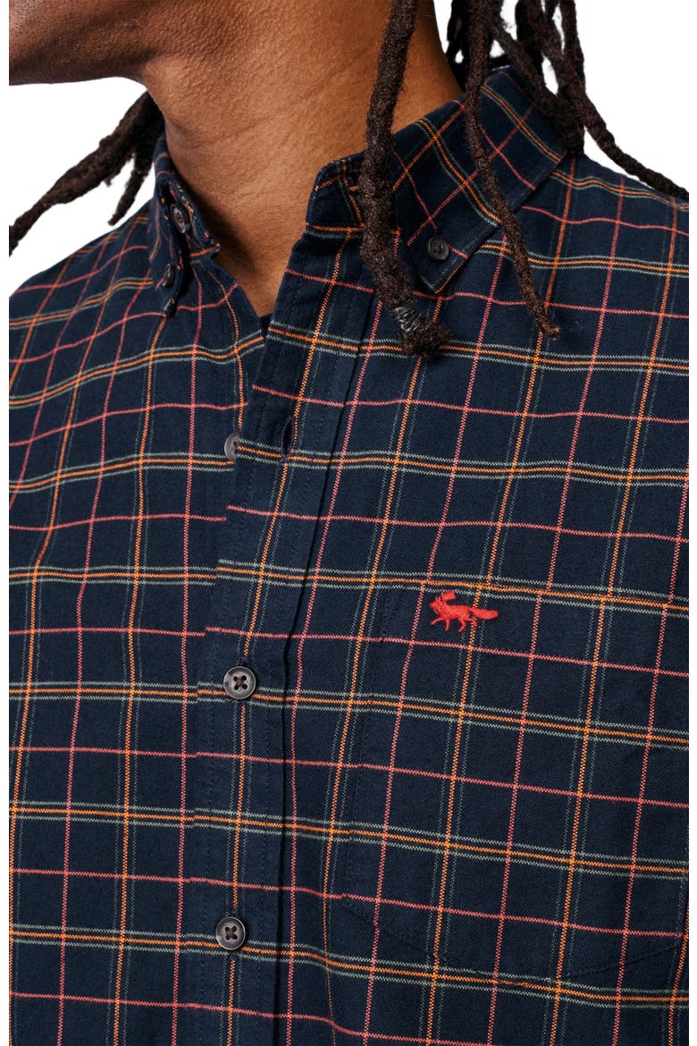 Merton Brushed Oxford Button Down Shirt, Alternate, color, Navy Check