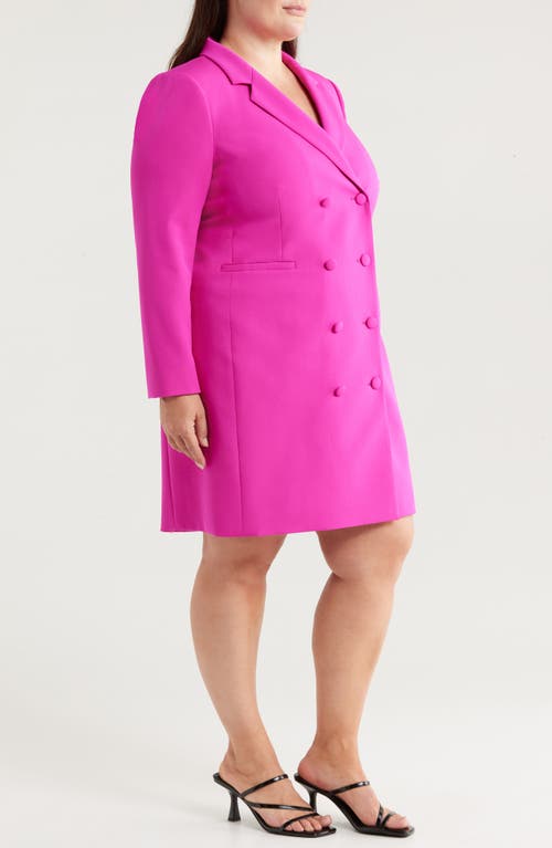 Tahari Asl Milano Long Sleeve Coat Dress In Shocking Pink