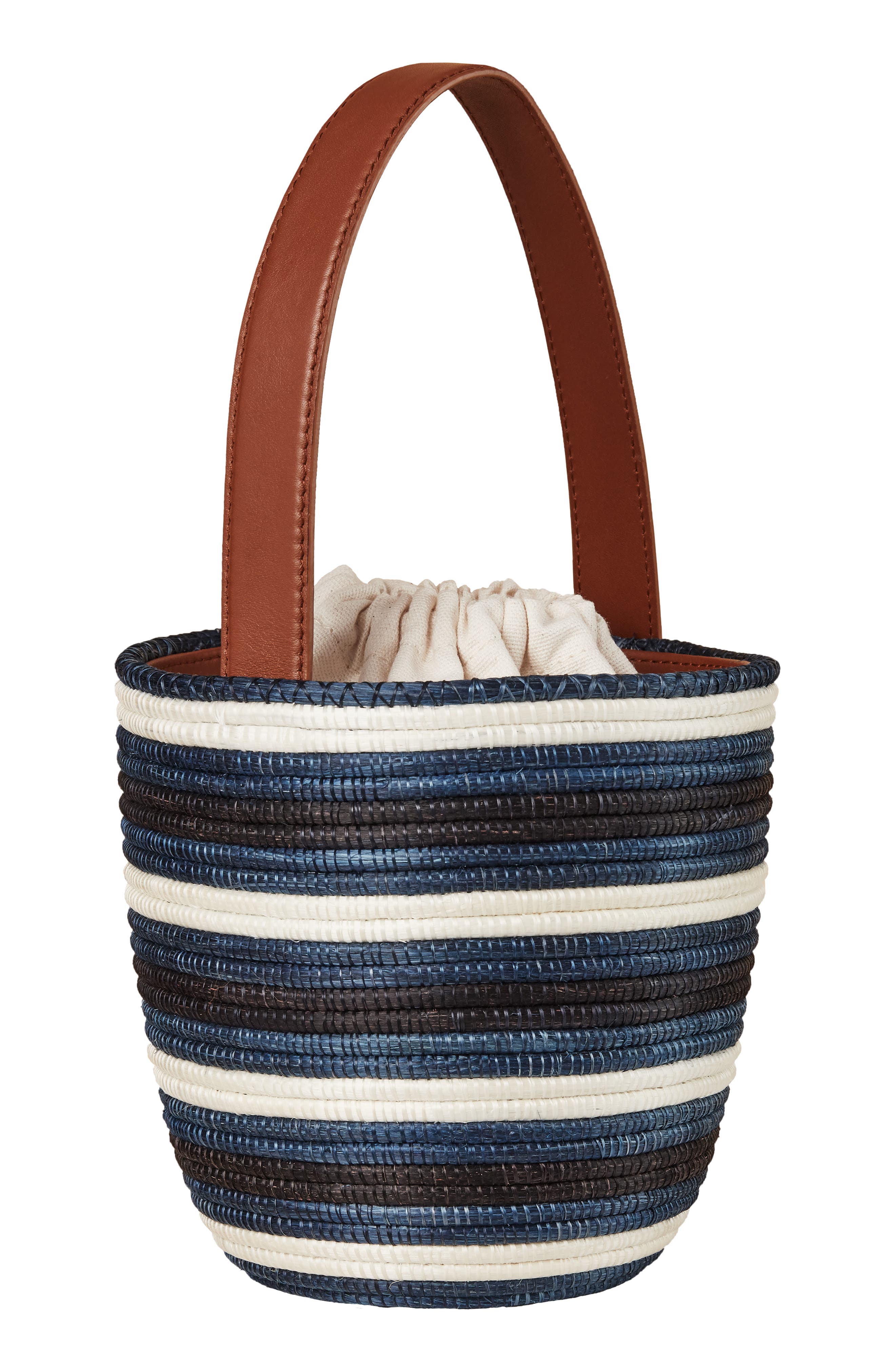 La Ligne x Cesta US Navy Lunch Pail Straw Handbag, Alternate, color, 