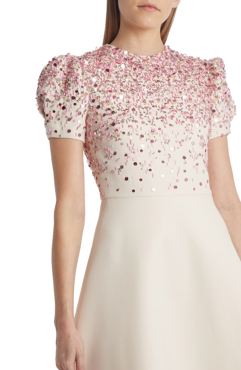 Valentino Embroidered A-Line Midi Dress, Alternate, color,