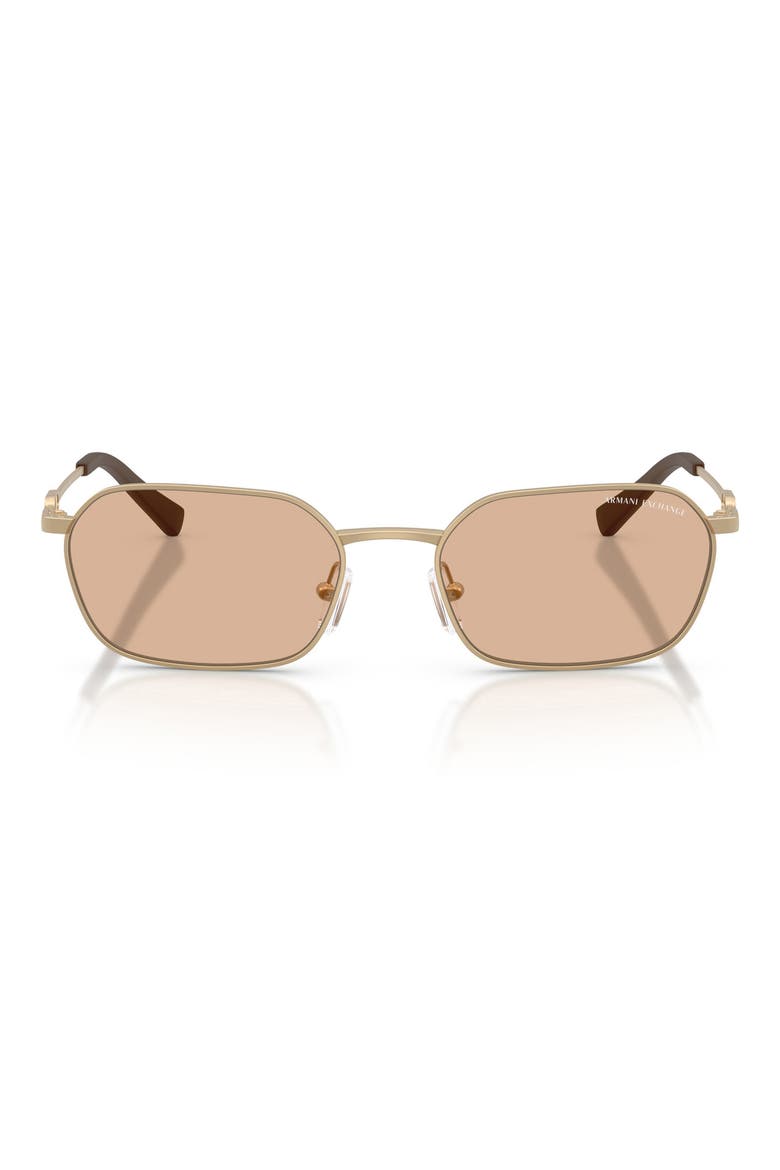 54mm Irregular Sunglasses, Main, color, MATTE PALE GOLD / BROWN