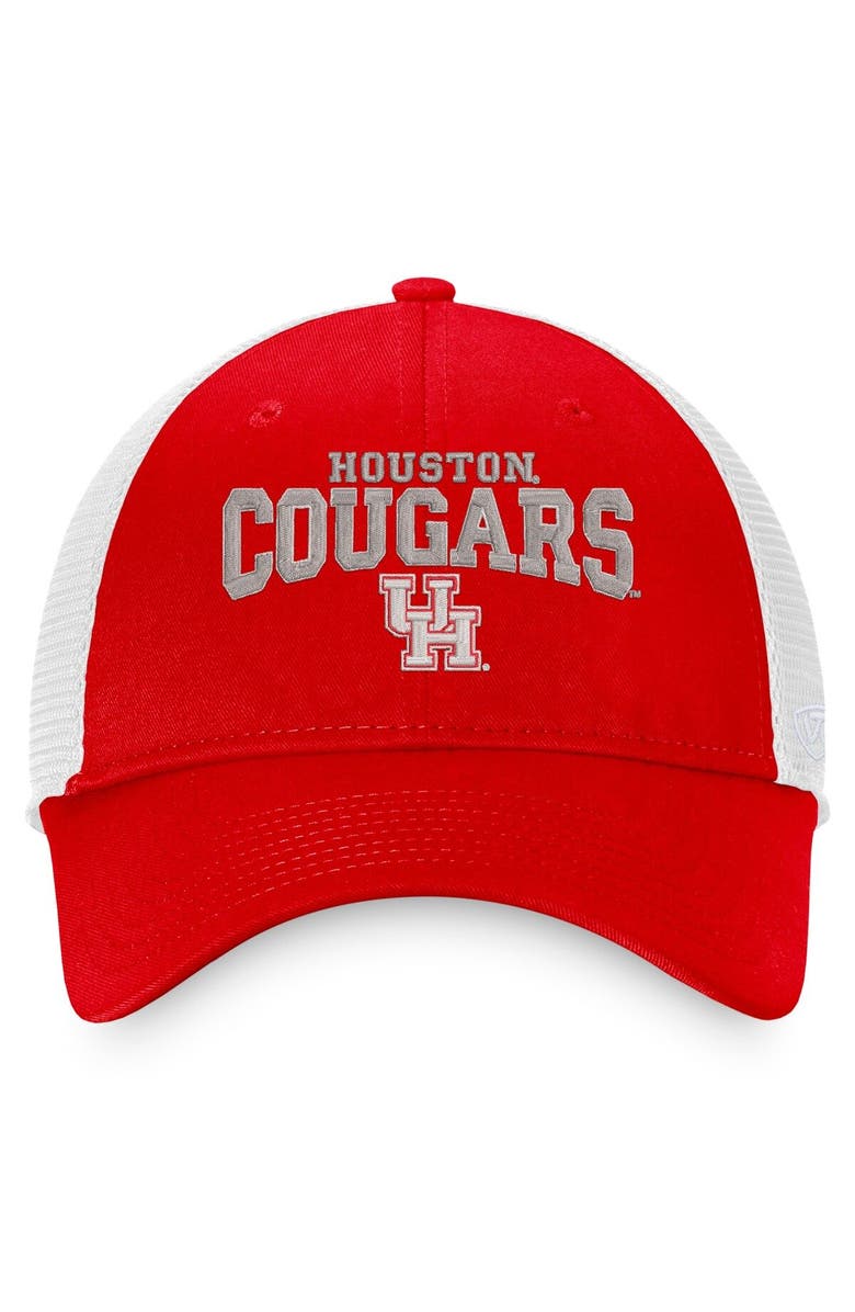 TOP OF THE WORLD Men's Top of the World Red Houston Cougars Breakout Trucker Snapback Hat, Alternate, color,