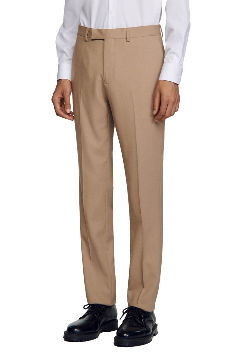 Wool suit trousers, Alternate, color, BEIGE