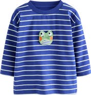 NEXT Kids' Stripe Frog Cotton T-Shirt
