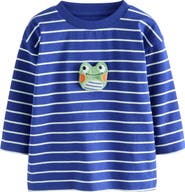 NEXT Kids' Stripe Frog Cotton T-Shirt