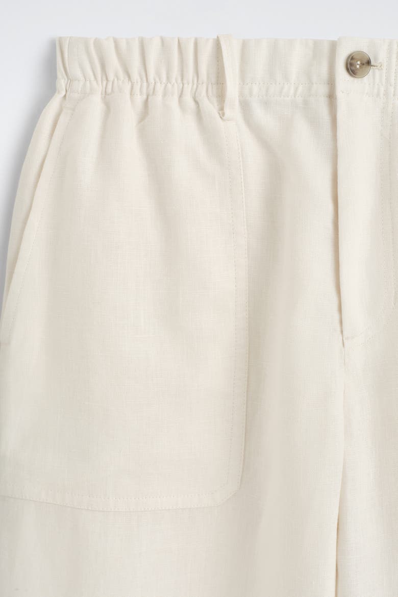 Linen Relaxed-fit Barrel-leg Pants, Alternate, color, OFF-WHITE