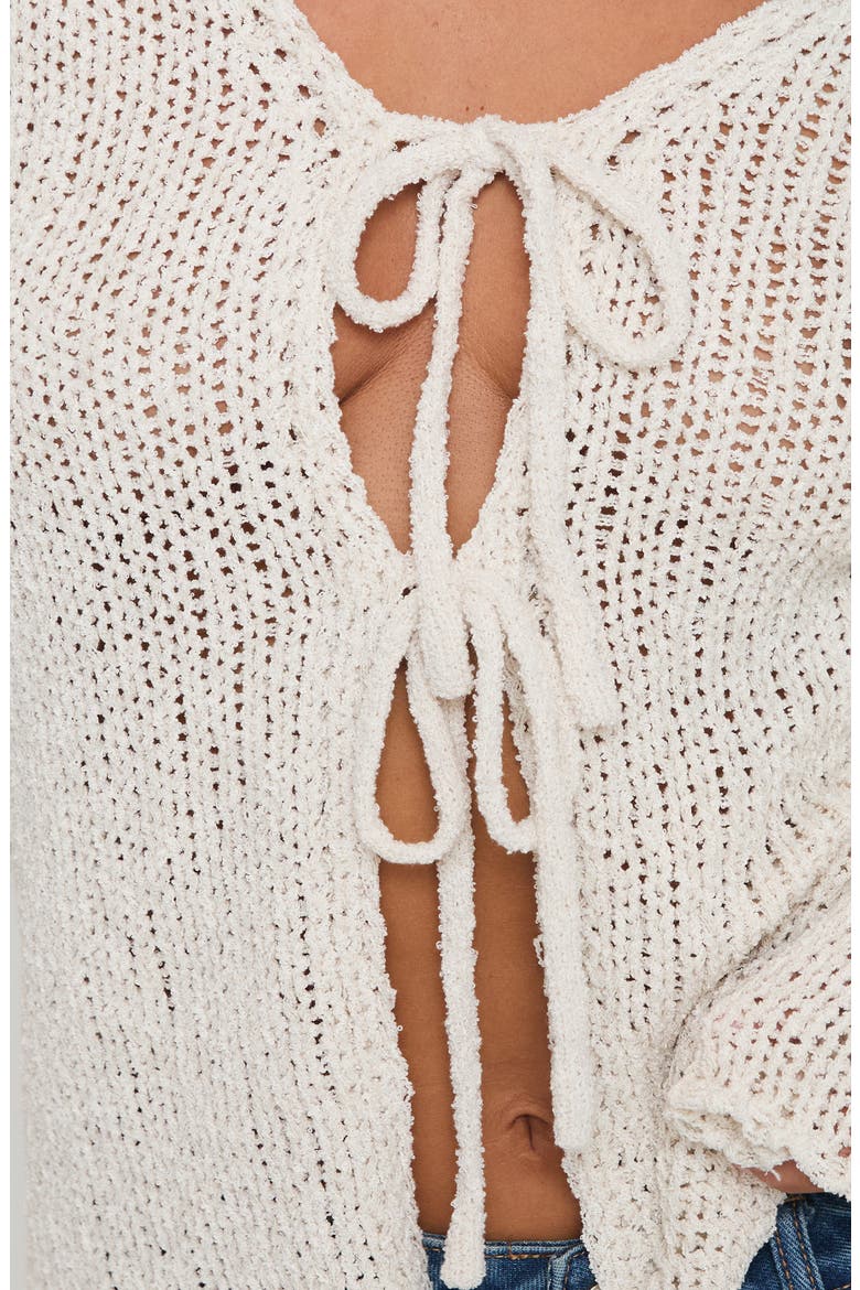 Swain Tie Front Cardigan, Alternate, color, CREAM