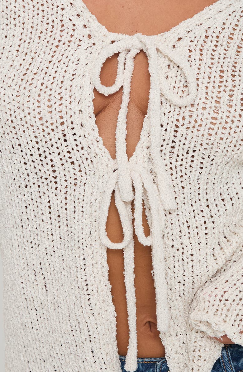 Princess Polly Swain Tie Front Cardigan, Alternate, color, Cream