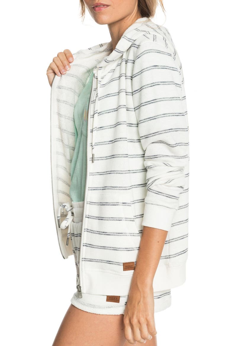 Perfect Wave Stripe Terry Zip Hoodie, Alternate, color, SNOW WHITE WILL STRIPES