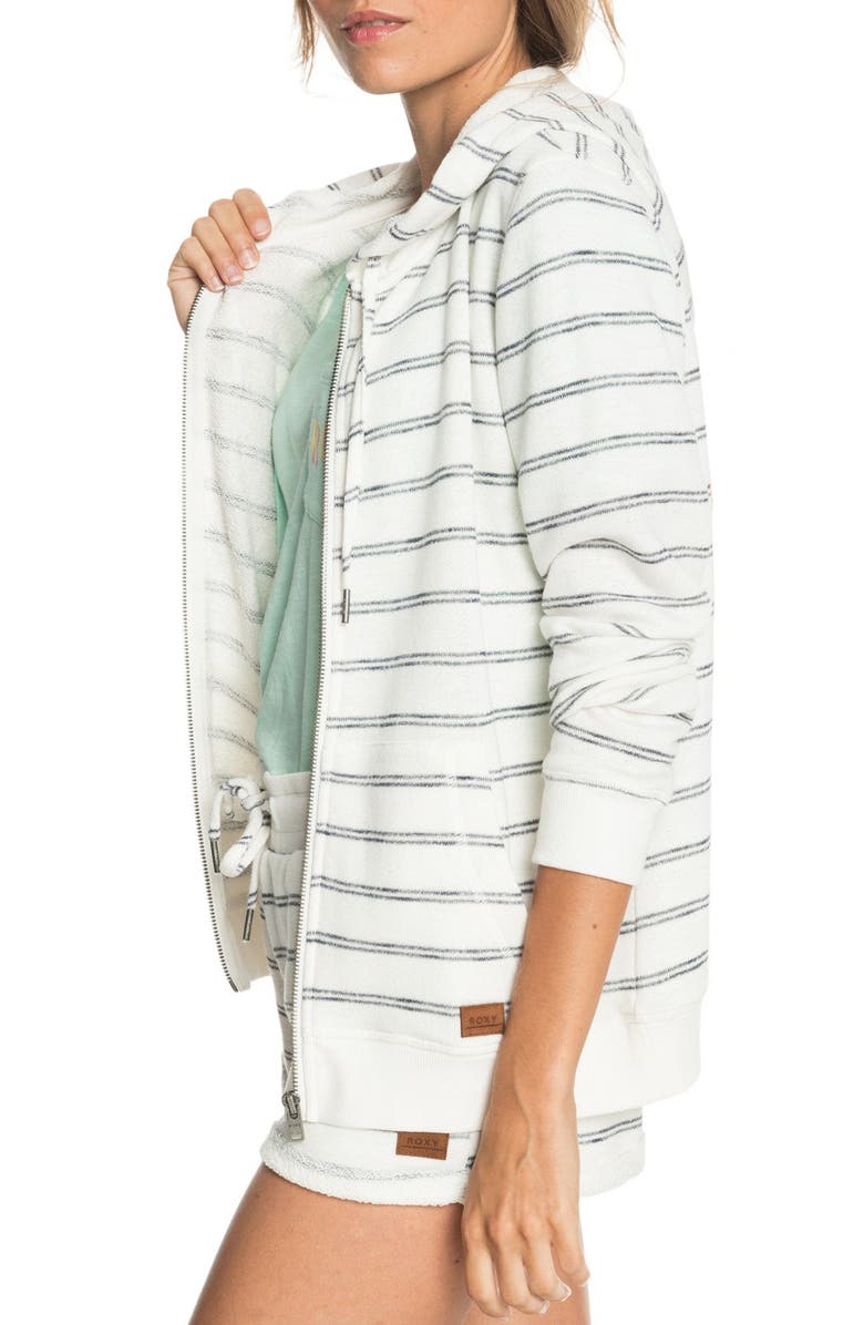 Roxy Perfect Wave Stripe Terry Zip Hoodie, Alternate, color,
