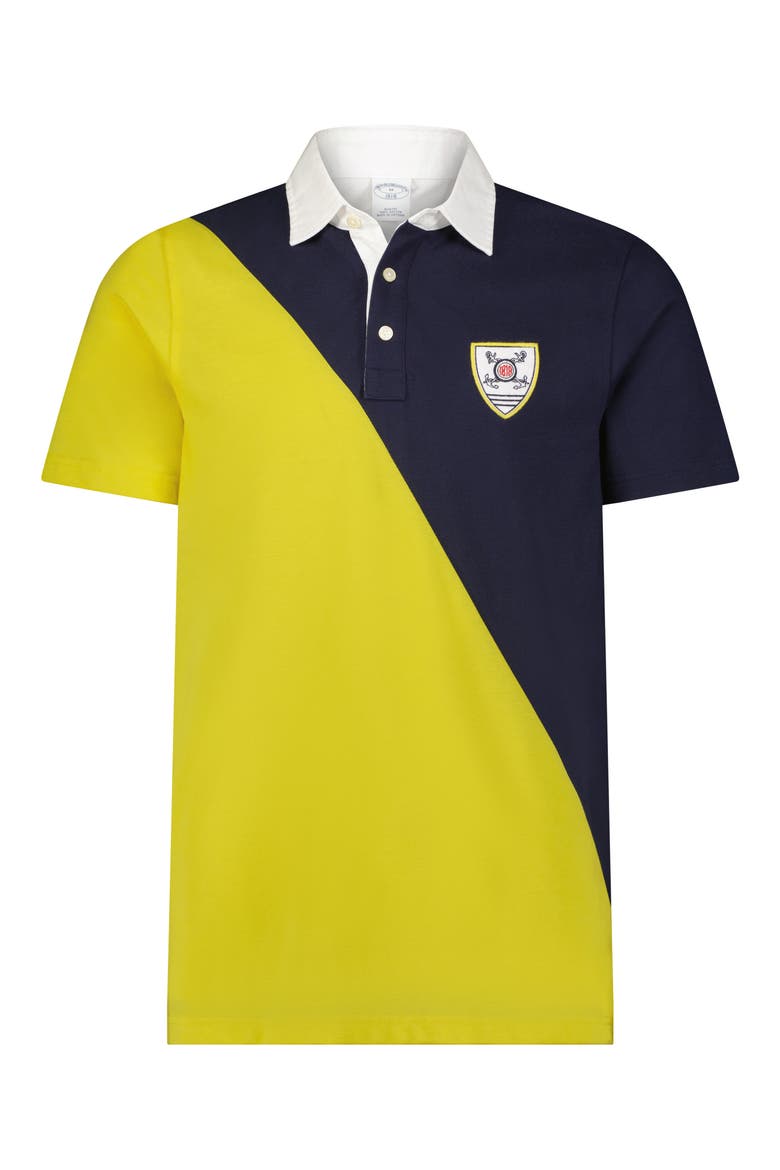 Colorblock Cotton Polo, Main, color, NAVY/YELLOW