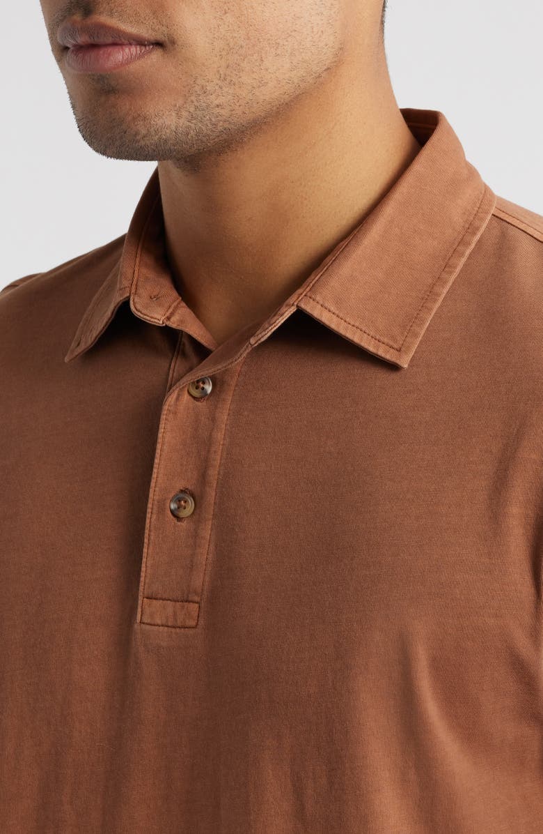 Treasure & Bond Solid Cotton Jersey Polo, Alternate, color, Brown Aztec