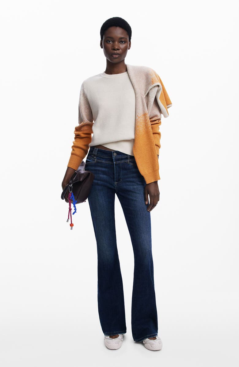 Desigual Ombré Crewneck Sweater, Alternate, color, Beige