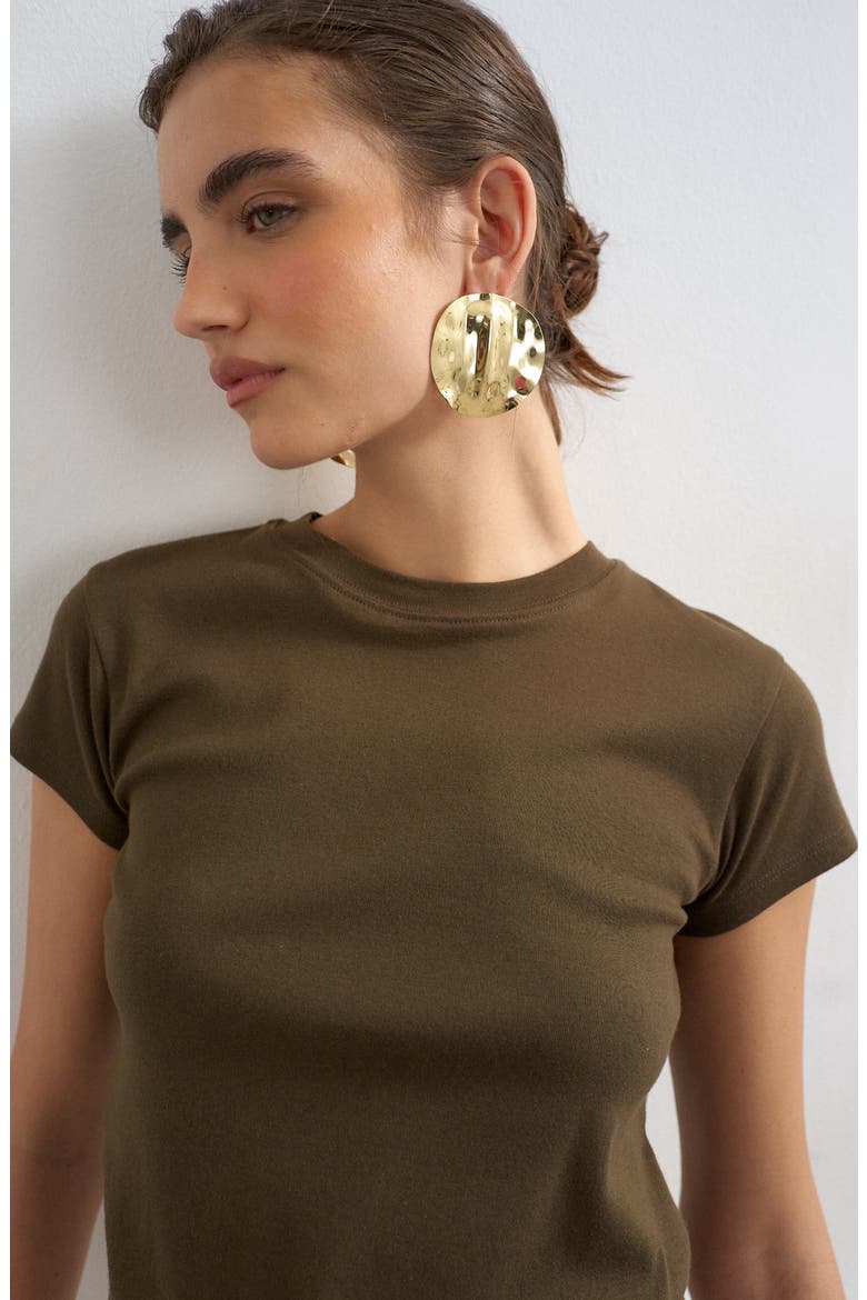 Everyday Cotton T-Shirt, Alternate, color, BROWN