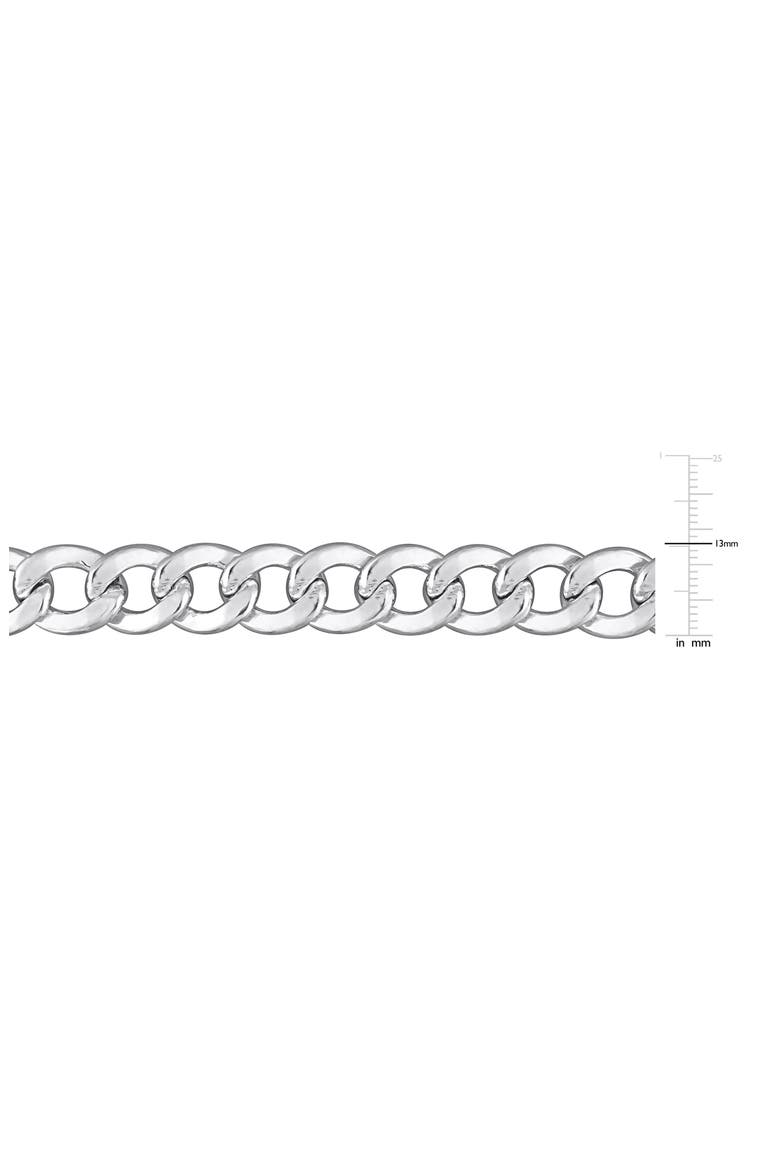 Men's Curb Chain Necklace & Bracelet Set, Alternate, color, WHITE GOLD