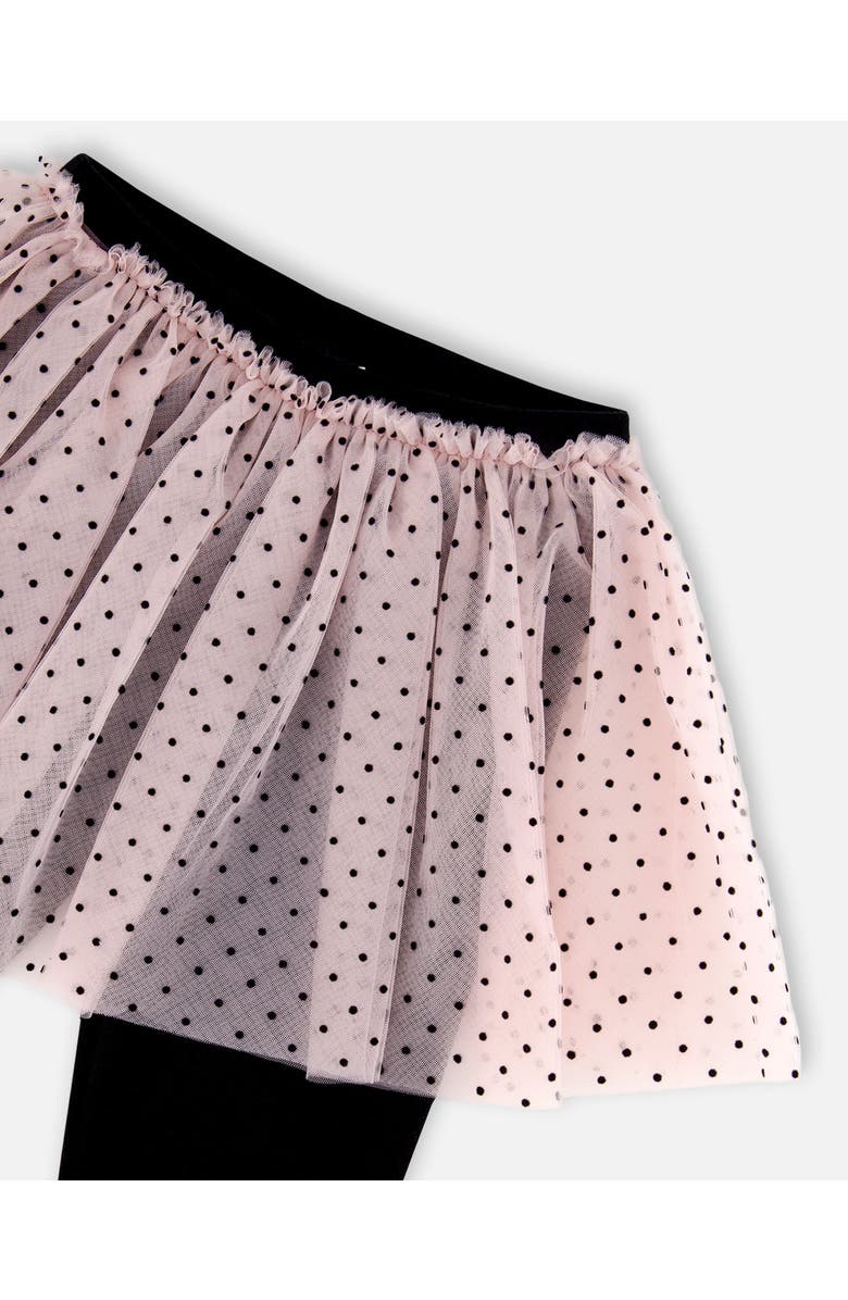 Deux par Deux Leggings with Tulle Skirt, Alternate, color, Pink And Black