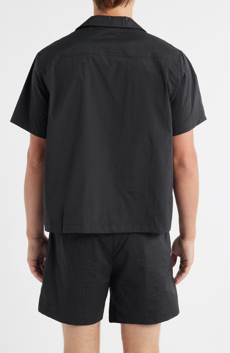 RIZORT Kore Stretch Nylon Camp Shirt, Alternate, color, Black