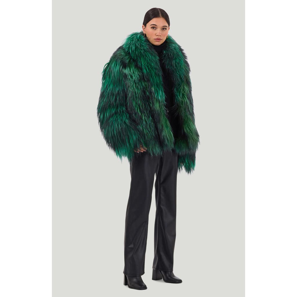 Gorski Collared Goat Jacket In Green