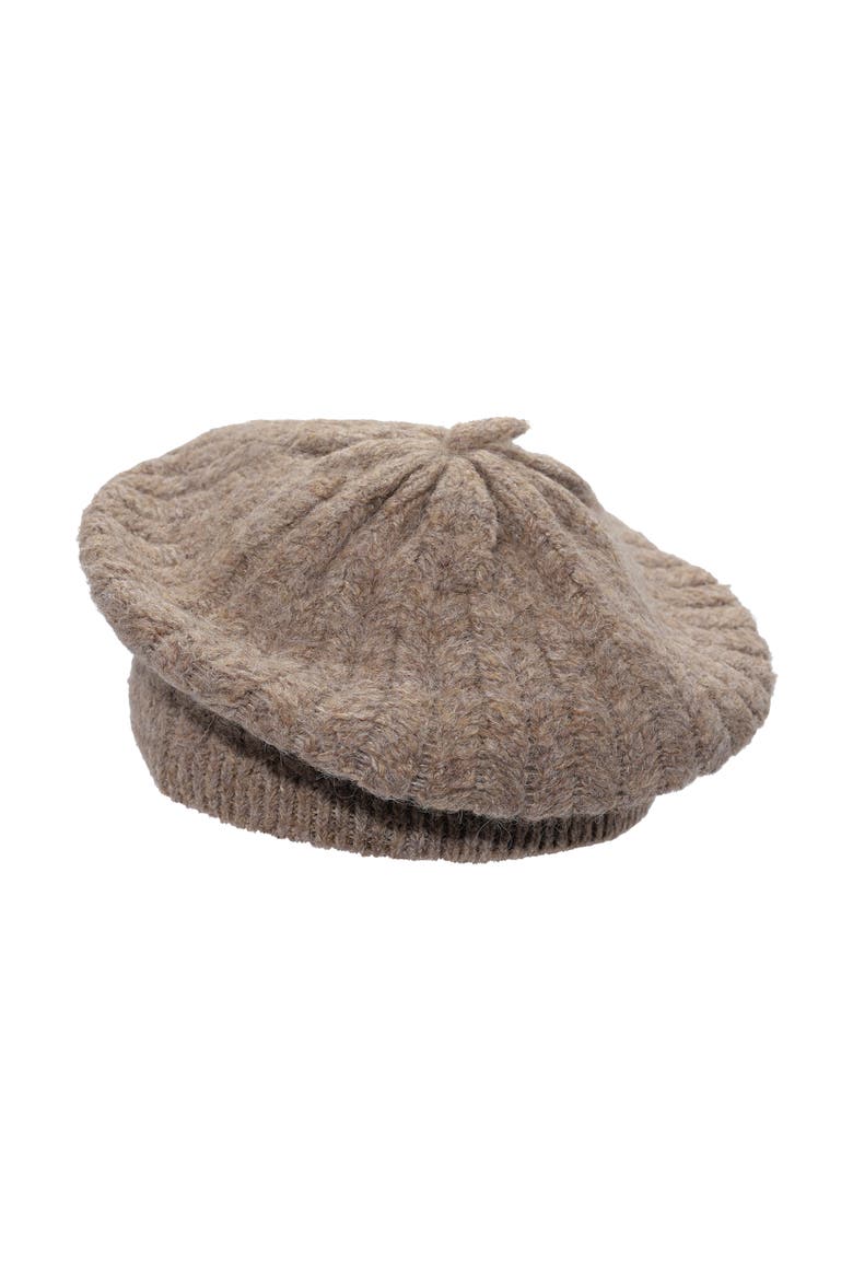 Herringbone Knit Beret, Alternate, color, Taupe
