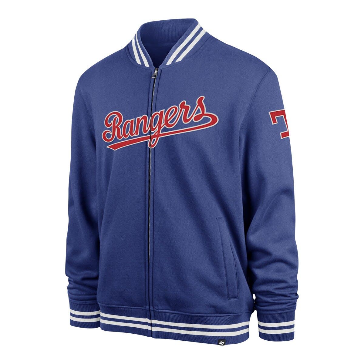 Men's '47 Royal Texas Rangers Wax Pack Pro Camden Full-Zip Track