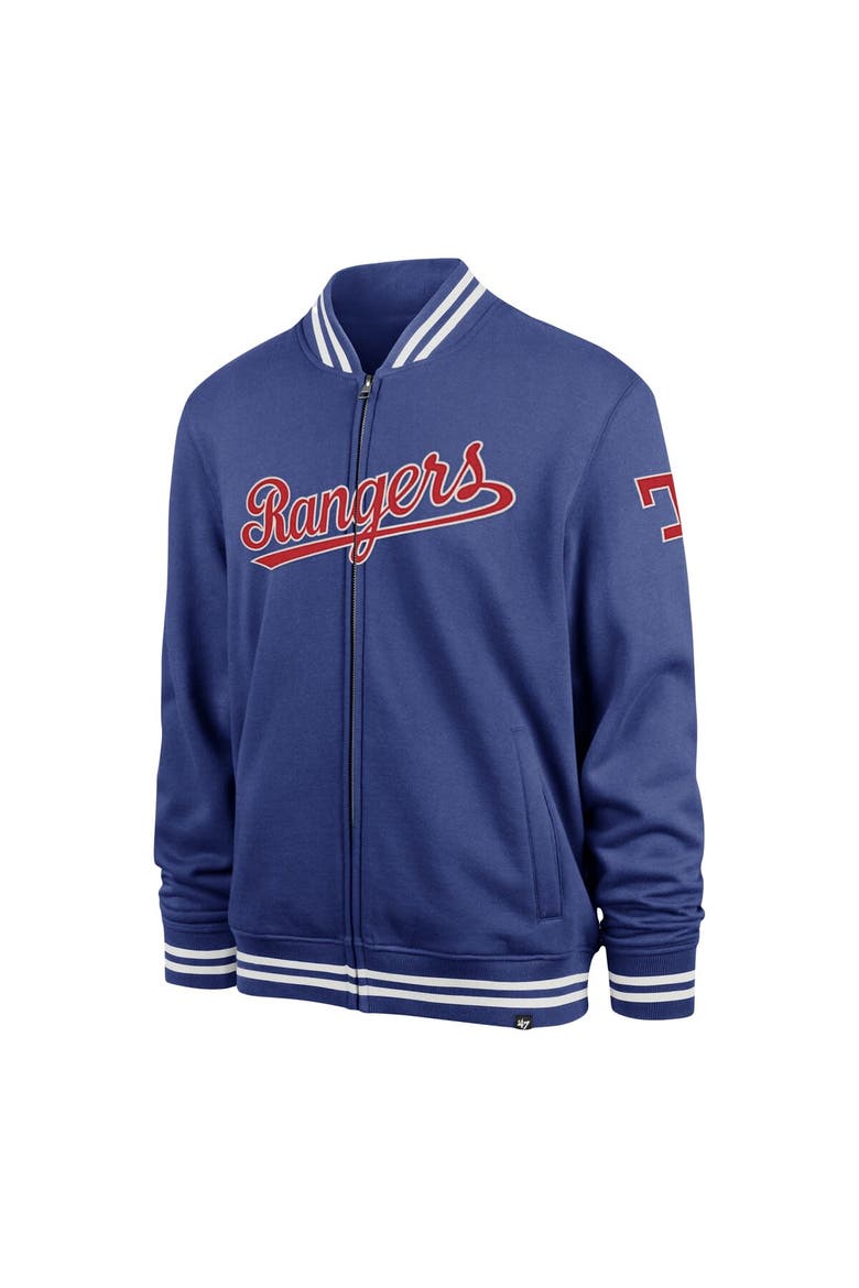 Men's '47 Royal Texas Rangers Wax Pack Pro Camden Full-Zip Track Jacket, Alternate, color, Royal