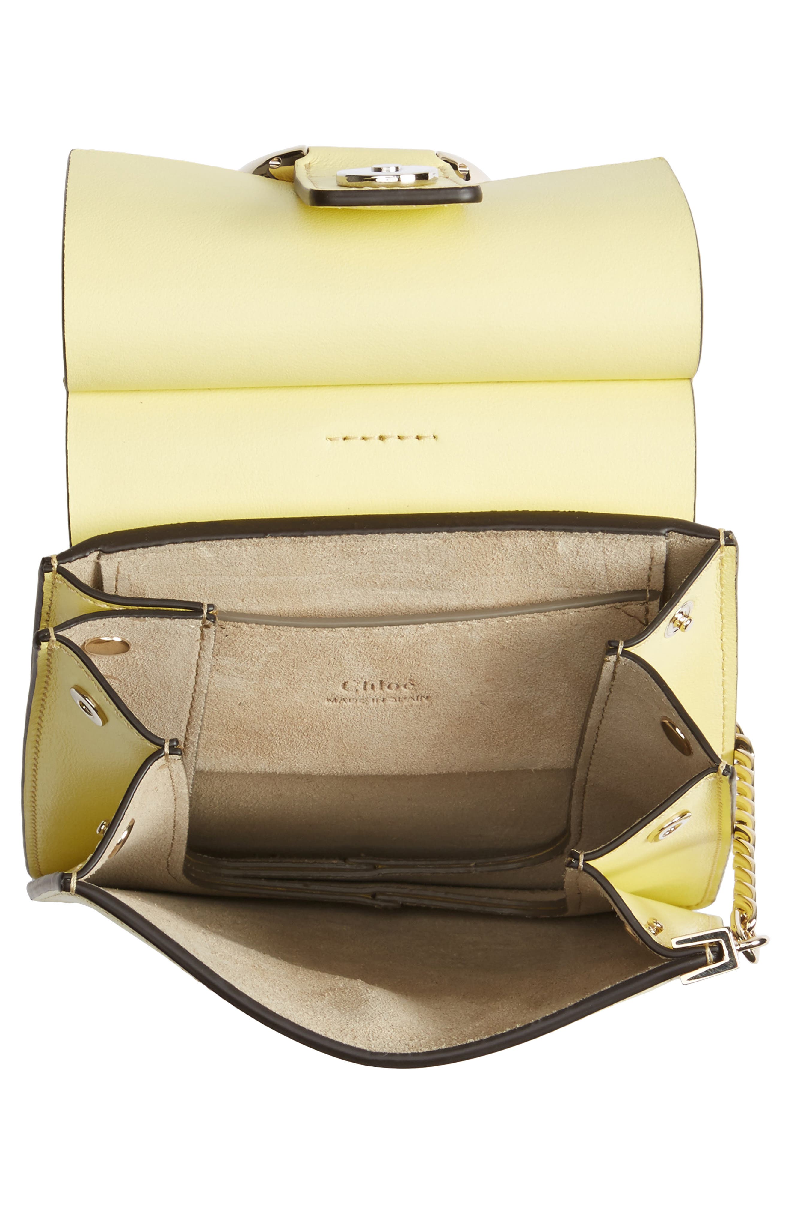 Faye Small Suede & Leather Bracelet Bag, Alternate, color, LEMONADE