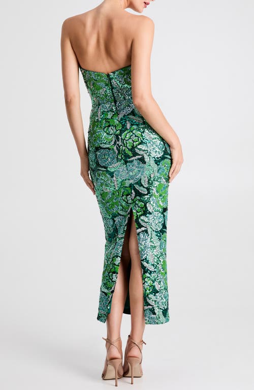 Helsi Monique Sequin Strapless Gown In Green