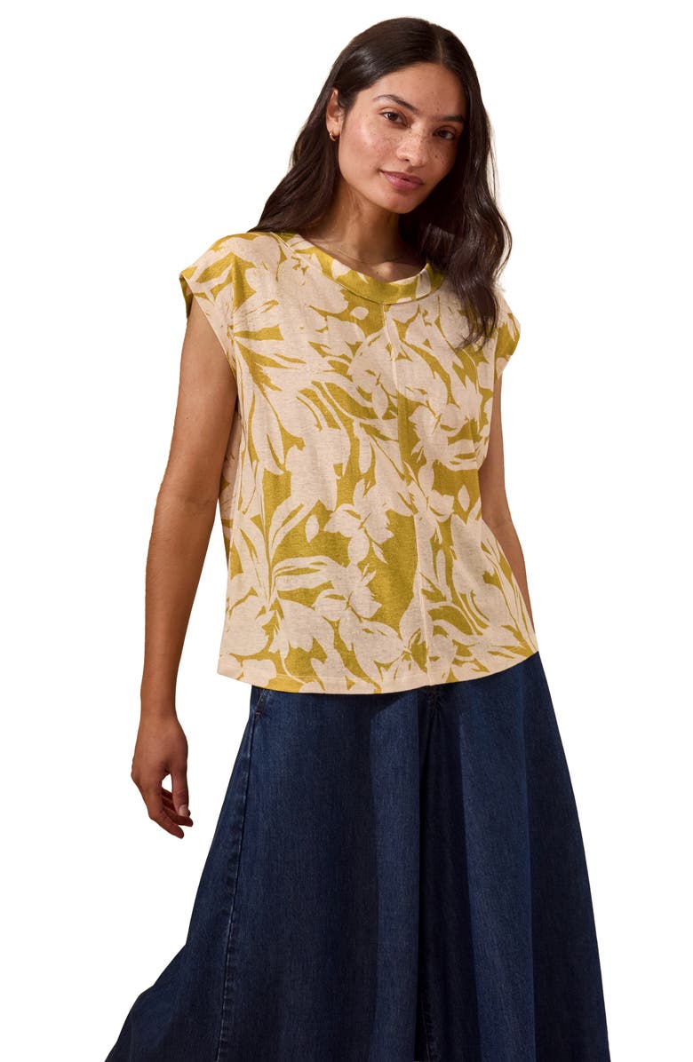 Celtic & Co. Sleeveless Floral Jersey Top, Alternate, color, Moss Floral