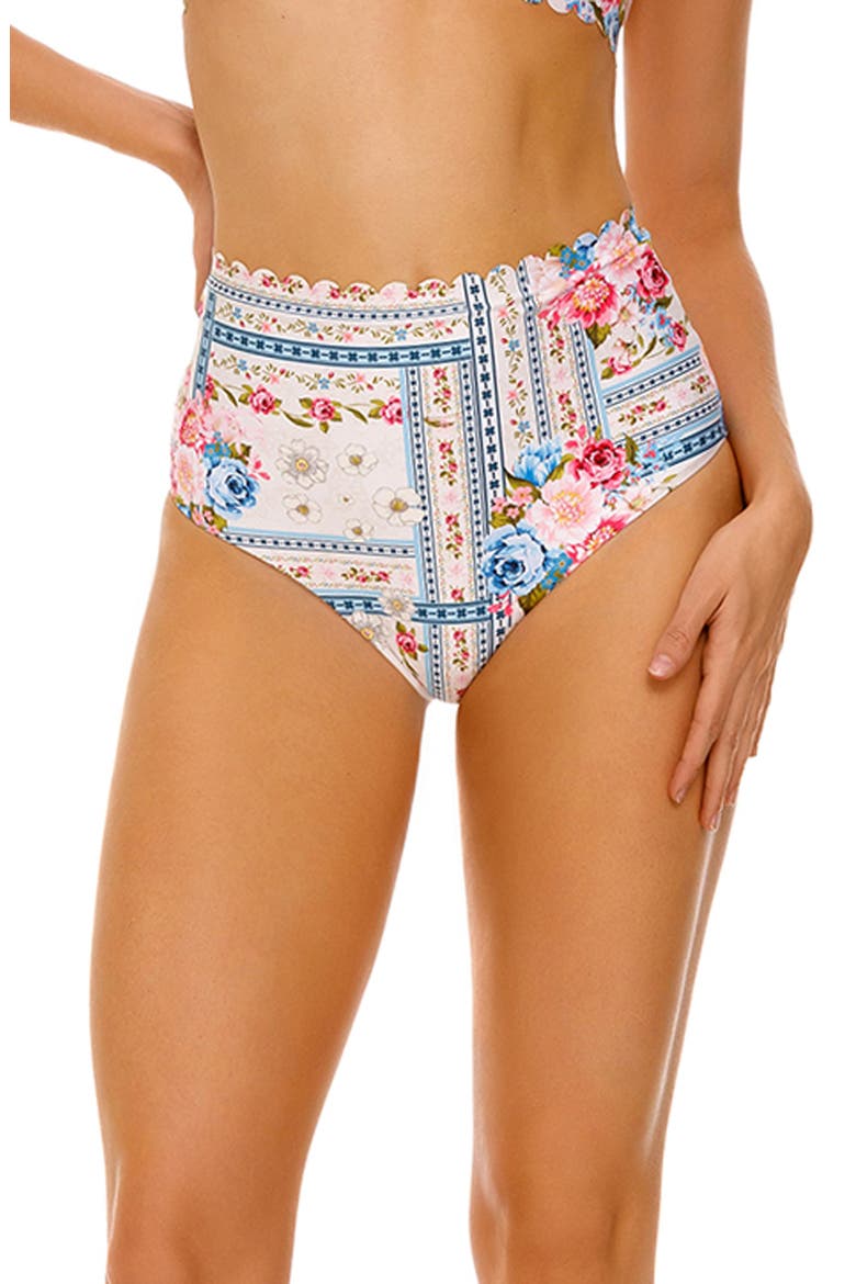 Alicia Meraki High Waist Bikini Bottoms, Main, color, PINK MULTICOLOR