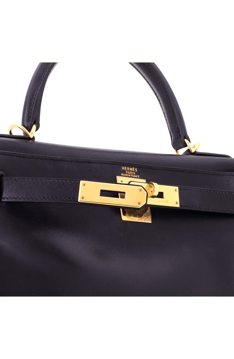 Pre-Owned Hermes Kelly Handbag Black Box Calf with Gold Hardware 28, Alternate, color, Noir