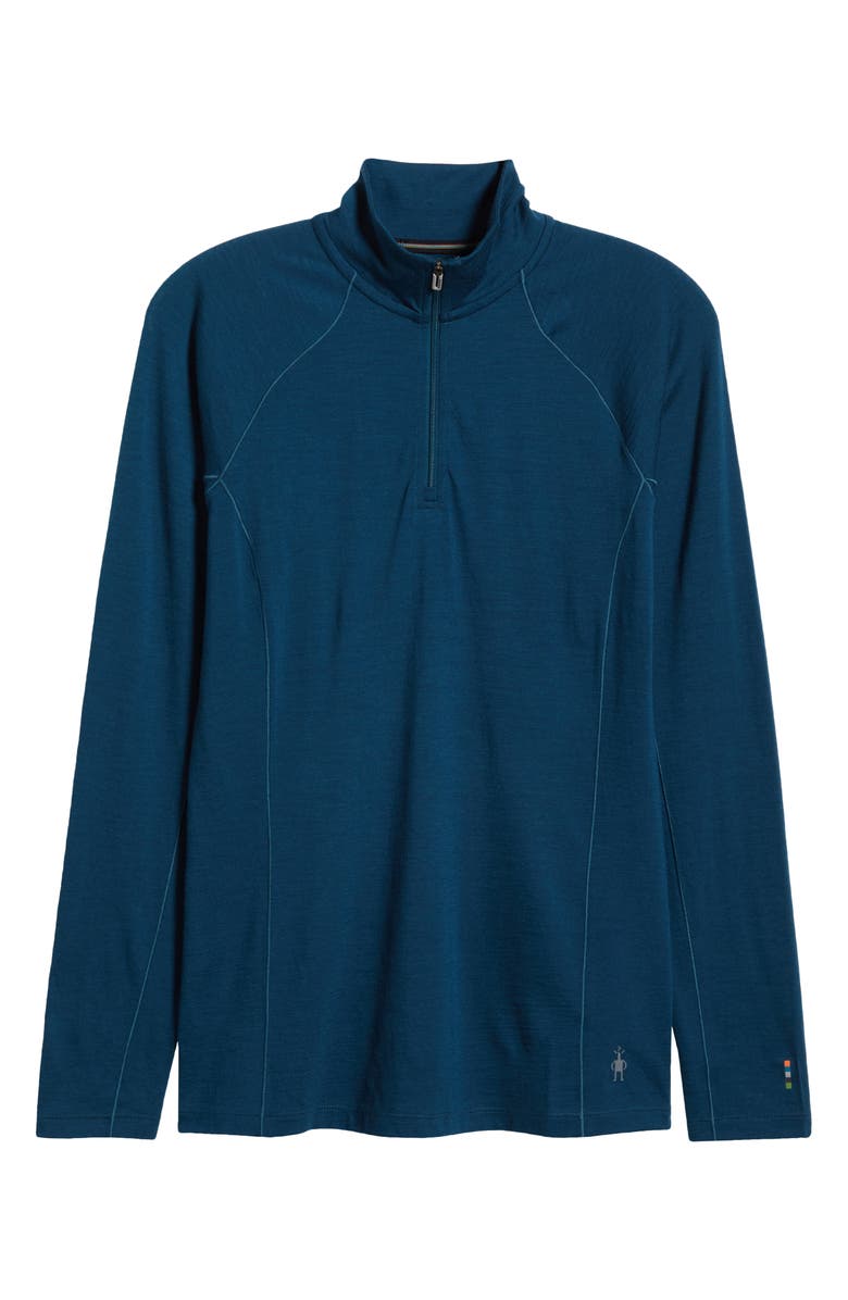 Smartwool Merino Wool Blend Quarter-Zip, Alternate, color, Twilight Blue