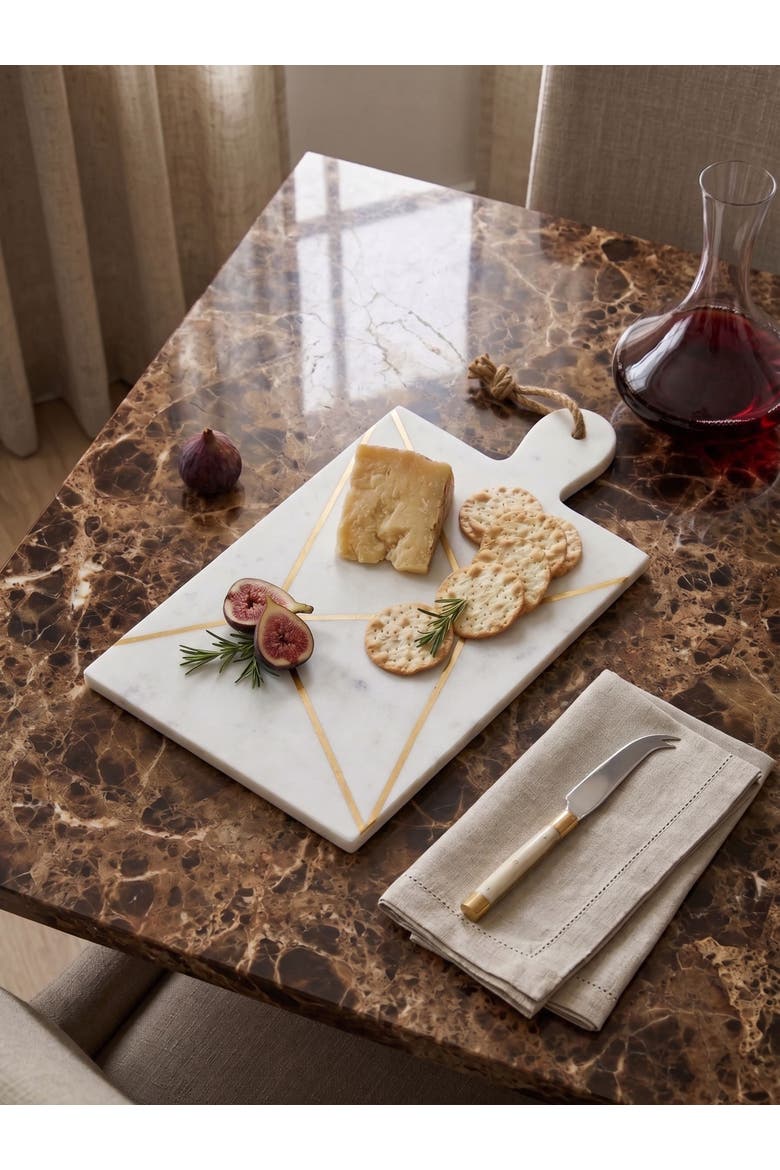 Badajoz Marble Cheese Board, Alternate, color, White