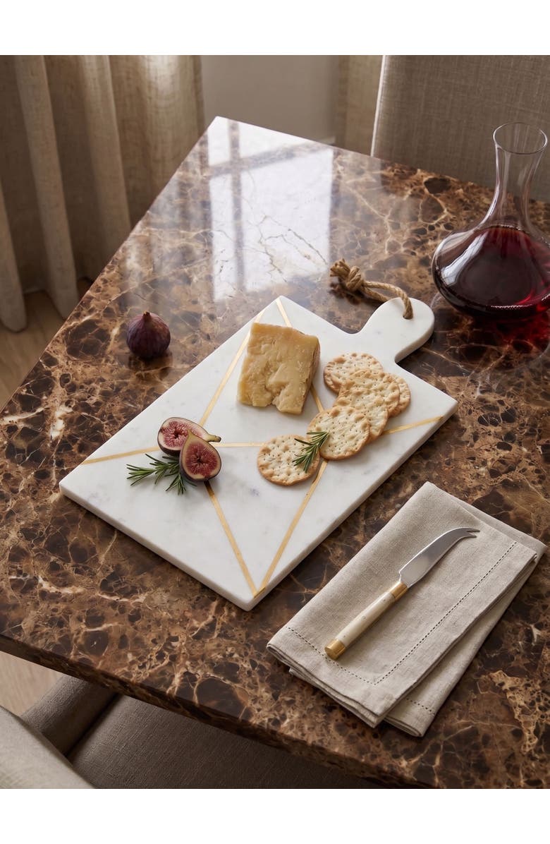 GAURI KOHLI Badajoz Marble Cheese Board, Alternate, color, White