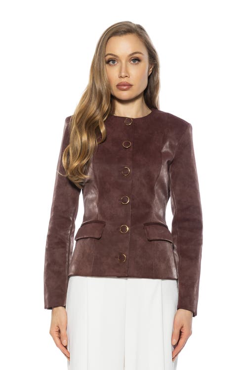 Alexia Admor Brivan Crewneck Classic Blazer In Brown
