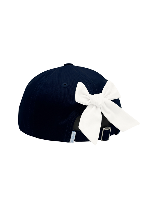 Bits & Bows Football Bow Baseball Hat In Blue