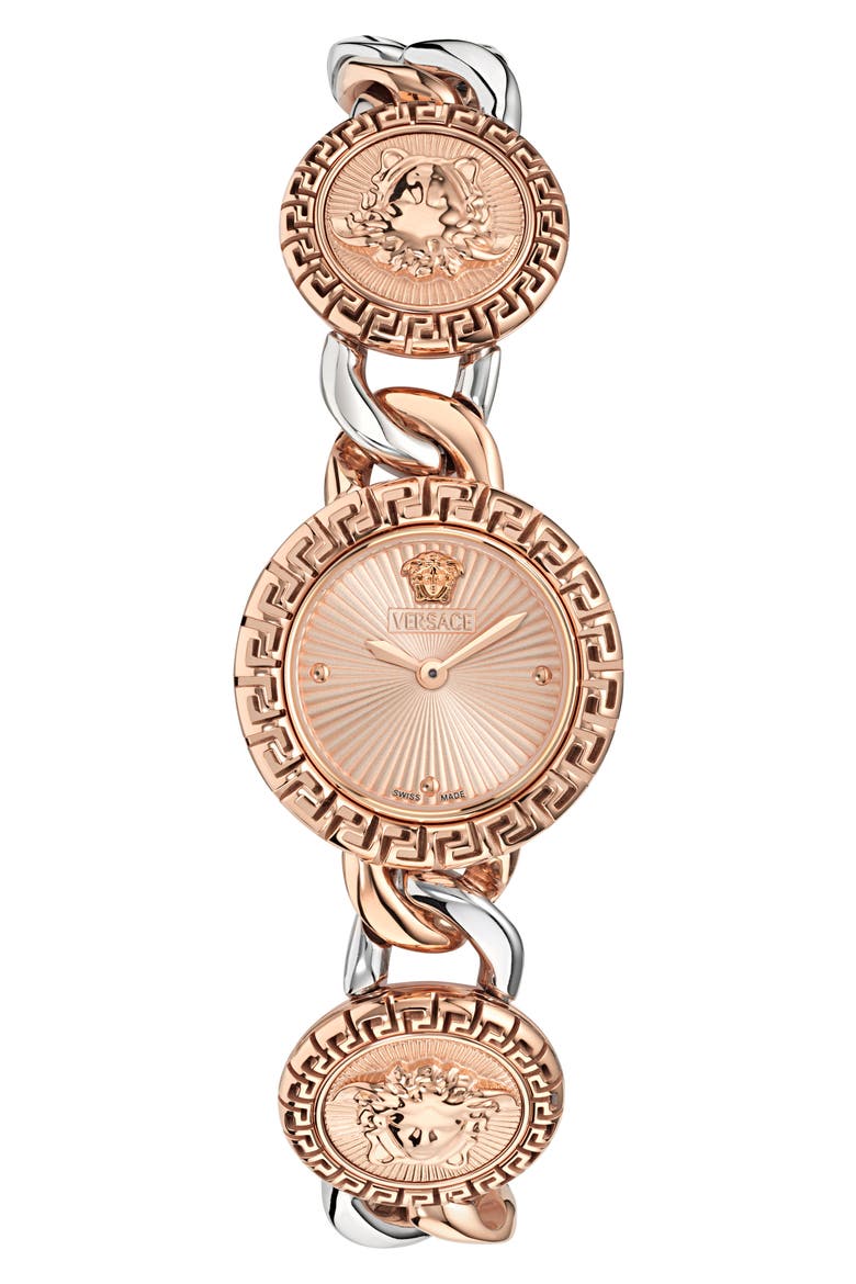 La Greca Stud Icon Two-Tone Bracelet Watch, 28mm, Main, color, TWO TONE