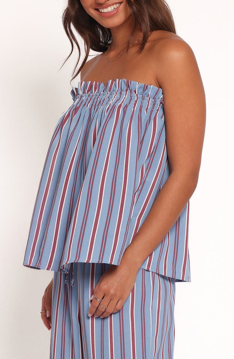 Petal & Pup Zemira Stripe Strapless Top, Alternate, color, Blue Stripe