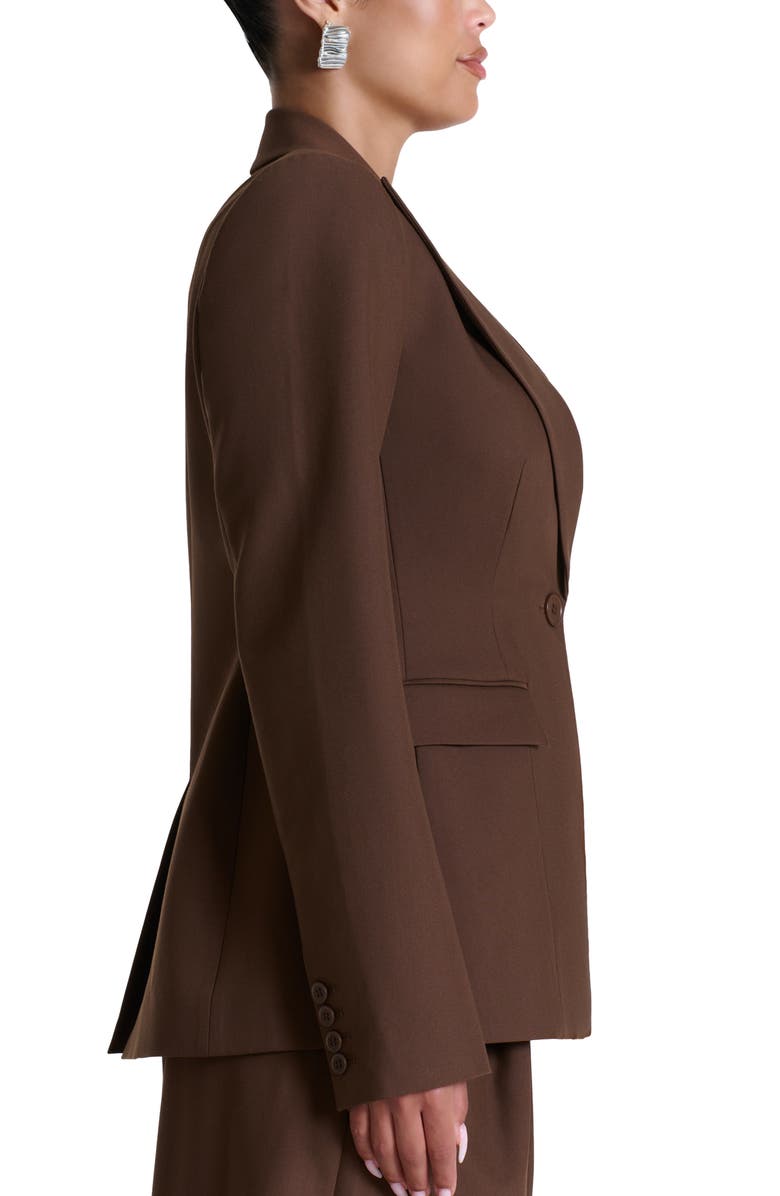Naked Wardrobe One-Button Blazer, Alternate, color, Chocolate