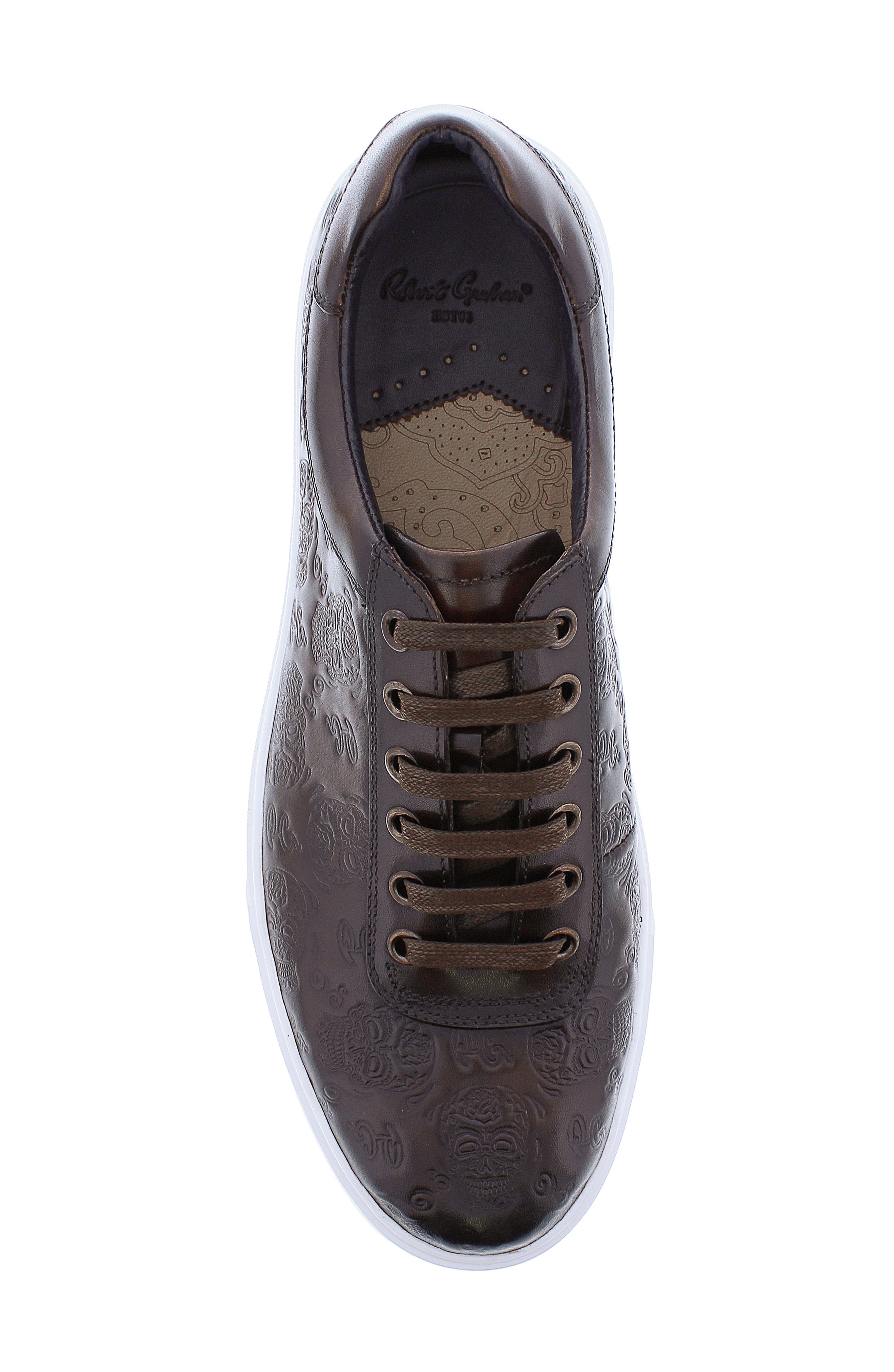 Robert Graham Skull Embossed Paradise Sneaker, Alternate, color, 