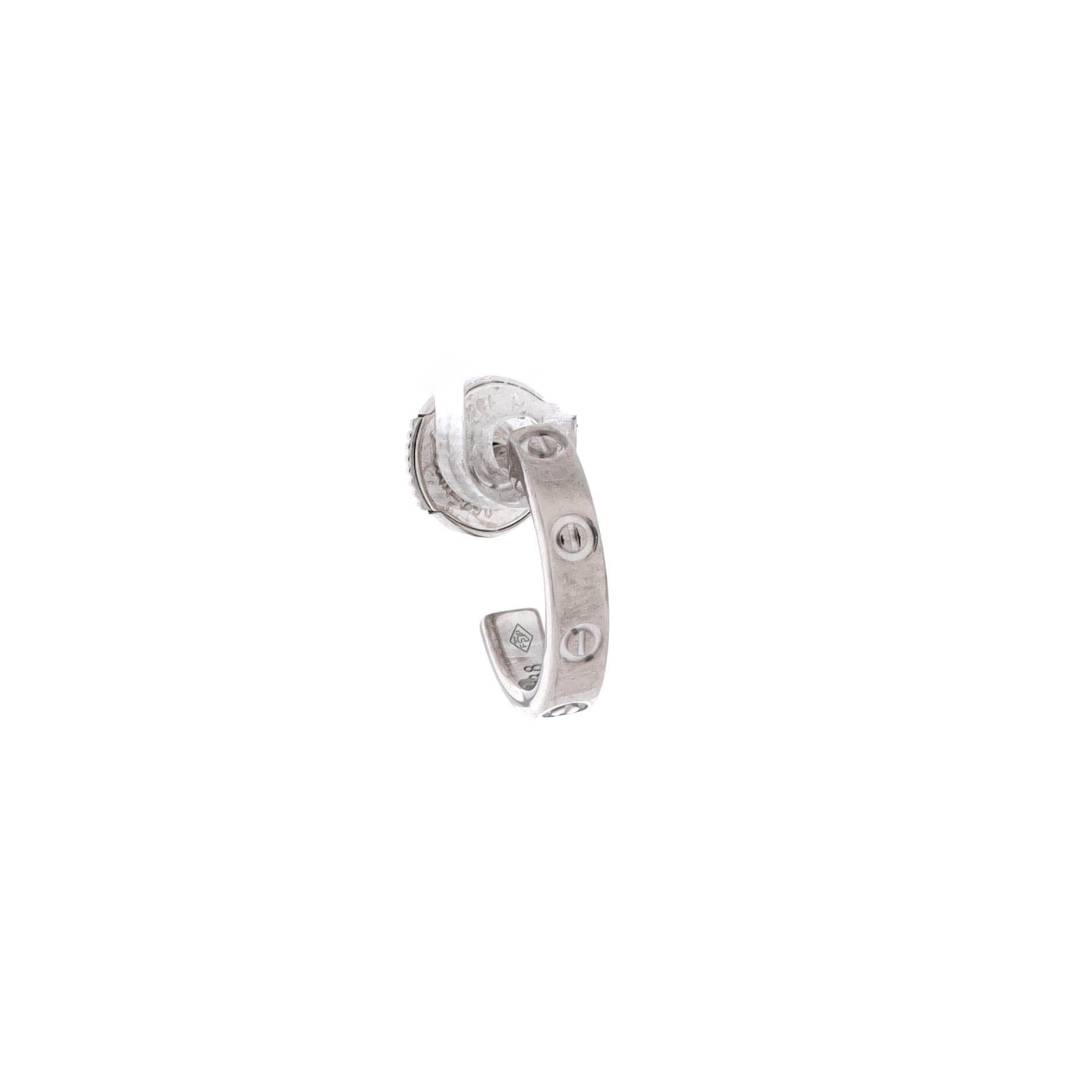 Love Hoop Earrings 18K White Gold Small, Alternate, color, Metallic Gold