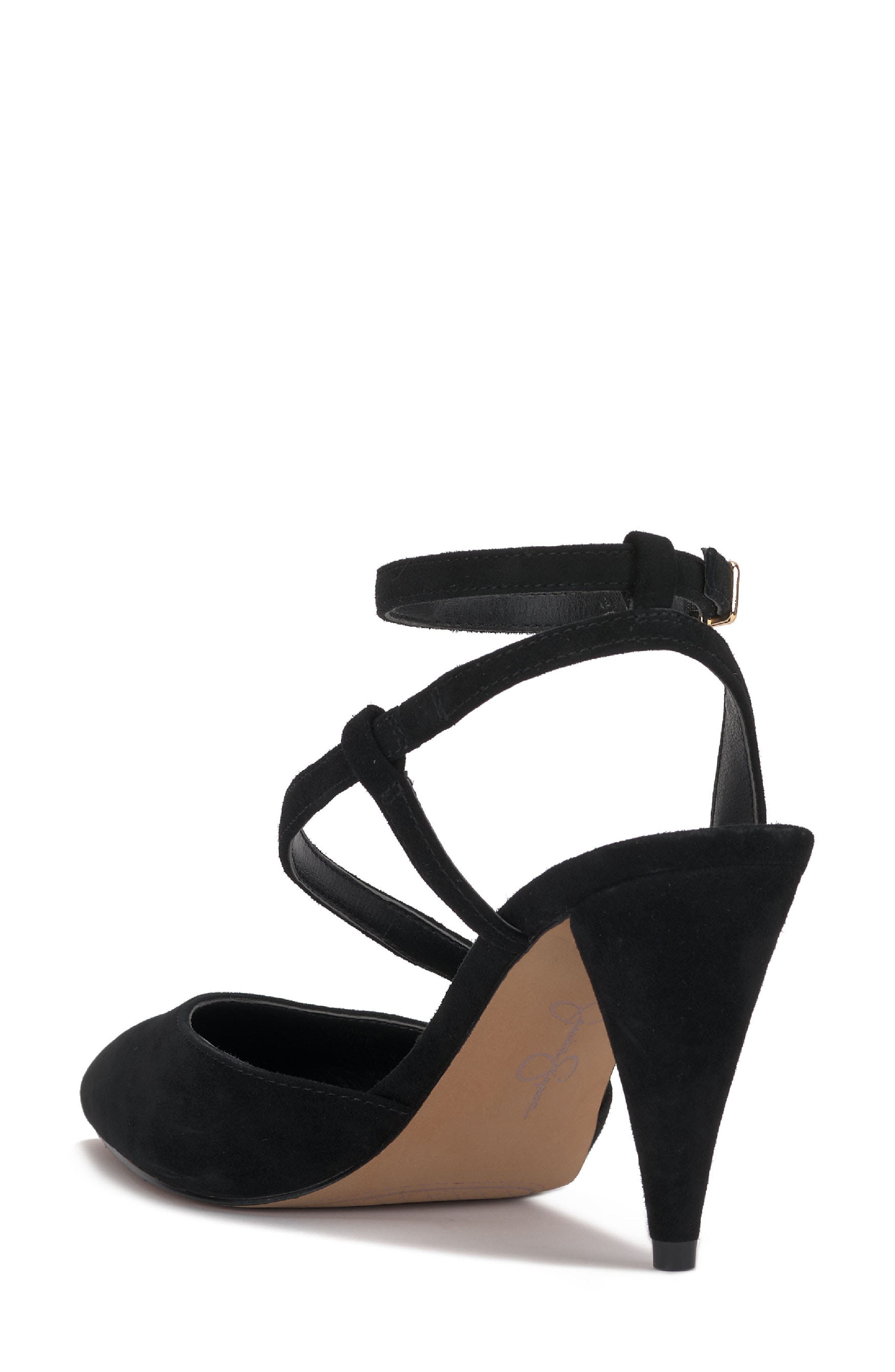 Maggie Ankle Strap Pointed Toe Pump, Alternate, color, BLACK