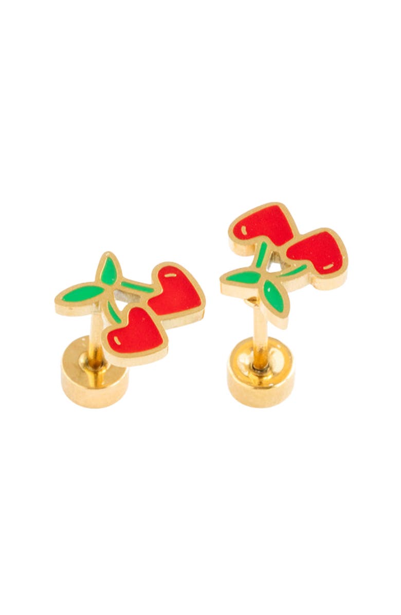 Pip Pop Cherries Stud Earrings, Main, color, Red